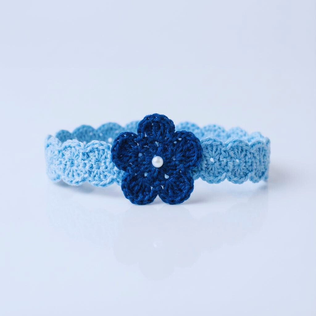 Baby Flower & Shells Crochet Headband Pattern (0–12 Months) – Cute Baby Headband Crochet Pattern with Flower | DIY Baby Shower Gift