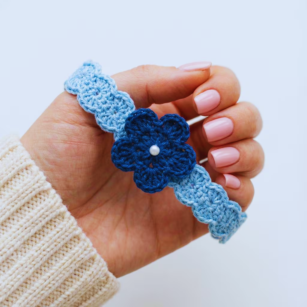 Baby Flower & Shells Crochet Headband Pattern (0–12 Months) – Cute Baby Headband Crochet Pattern with Flower | DIY Baby Shower Gift