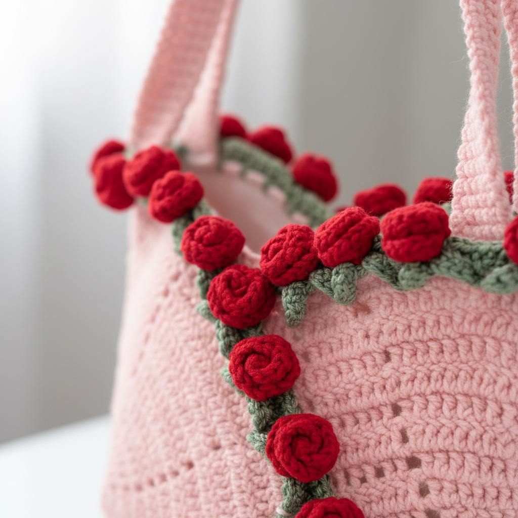 Crochet Flower Purse Pattern PDF | Rose Bag Crochet Pattern | Floral Handbag Crochet Pattern | Beginner Friendly Crochet Bag Tutorial