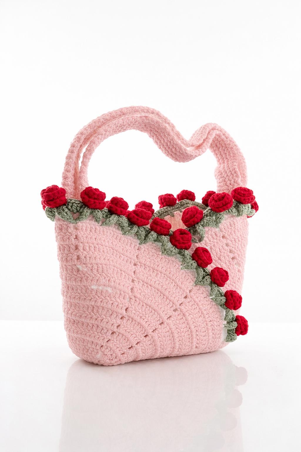Crochet Flower Purse Pattern PDF | Rose Bag Crochet Pattern | Floral Handbag Crochet Pattern | Beginner Friendly Crochet Bag Tutorial